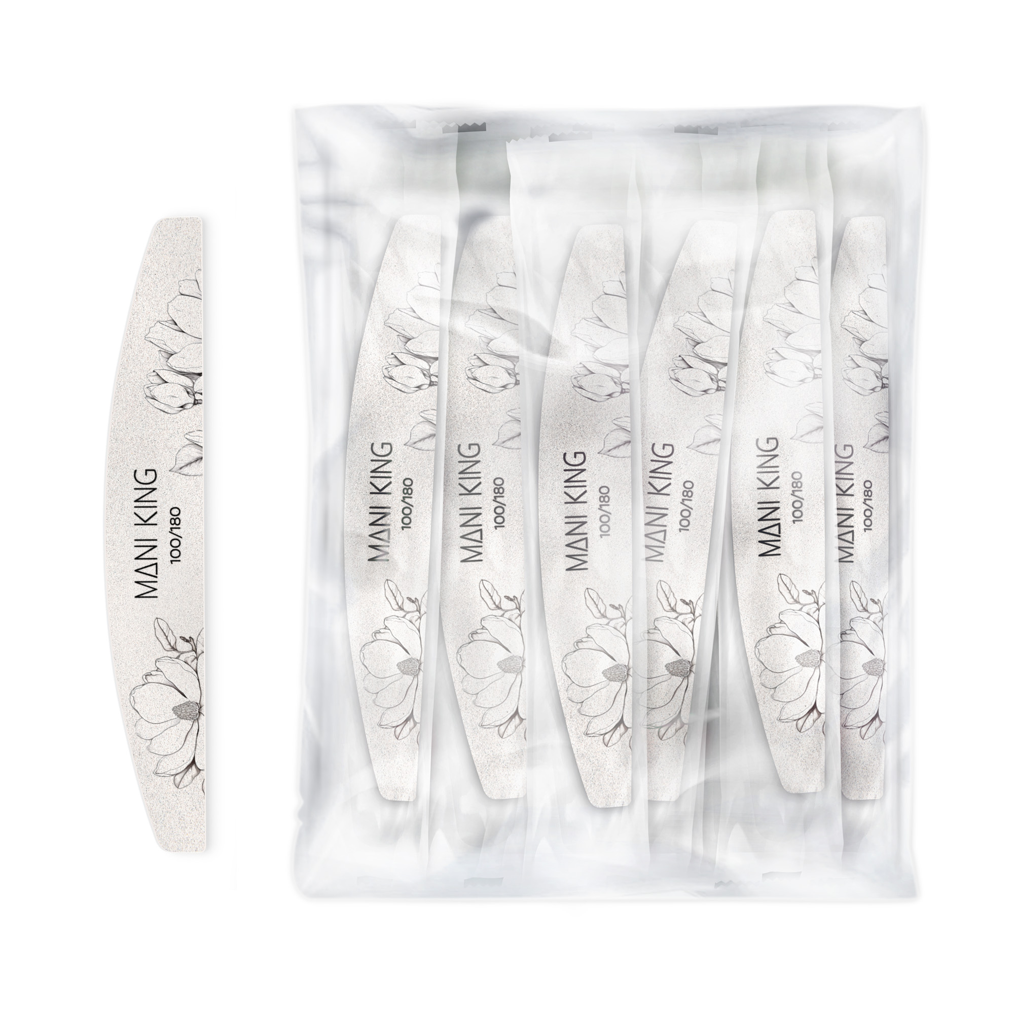 MANI KING Nagelfeile HALBMOND 180/240 SLIM - FLORA