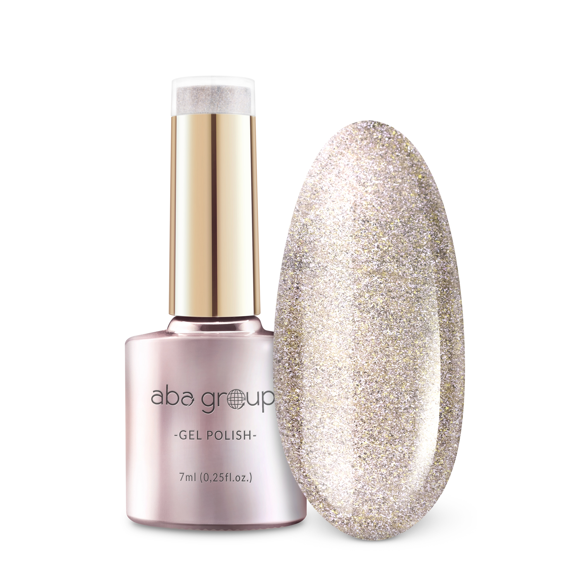 Aba Group Hybrid-Nagellack Champagnergold mit Glitzerpartikeln 746 Goldie Oldie - 7 ml