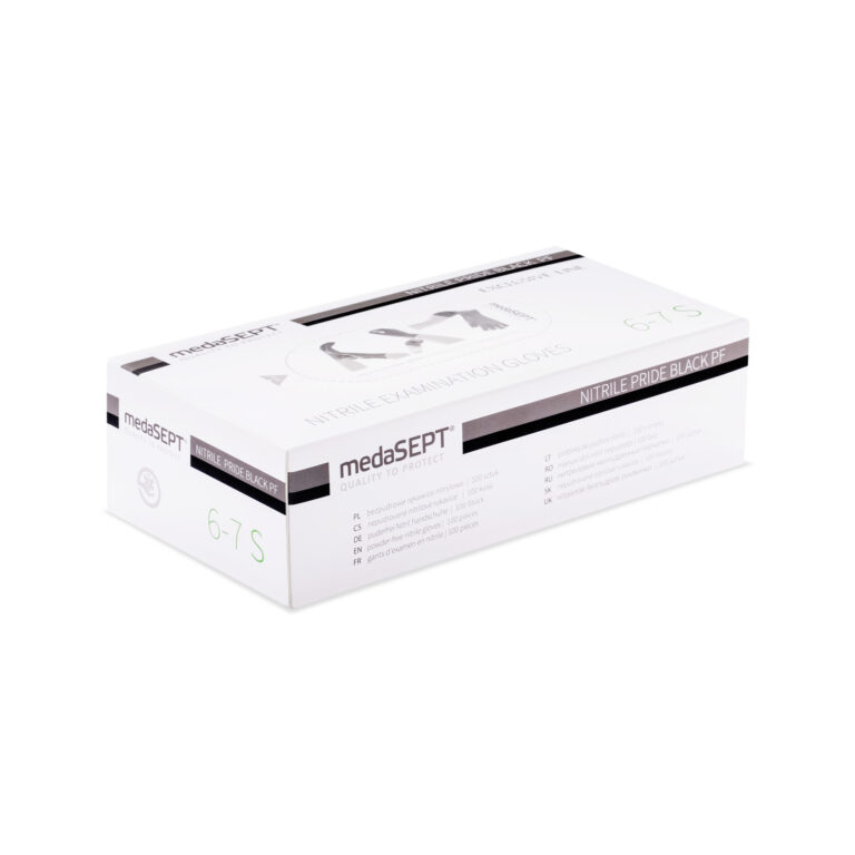 medaSEPT NITRILE PRIDE BLACKPF Nitrile gloves powderfree, size S 100