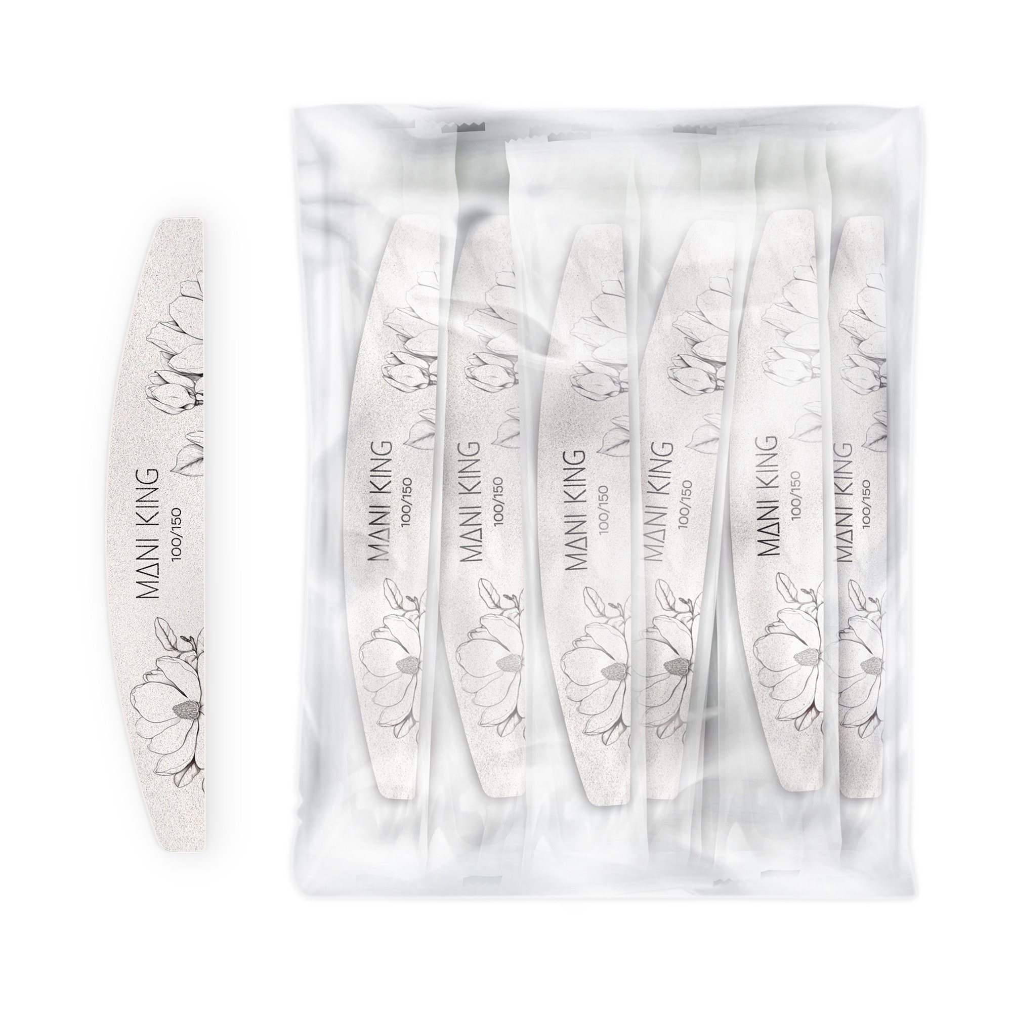 MANI KING Half-Moon Nail File 100/180 - FLORA