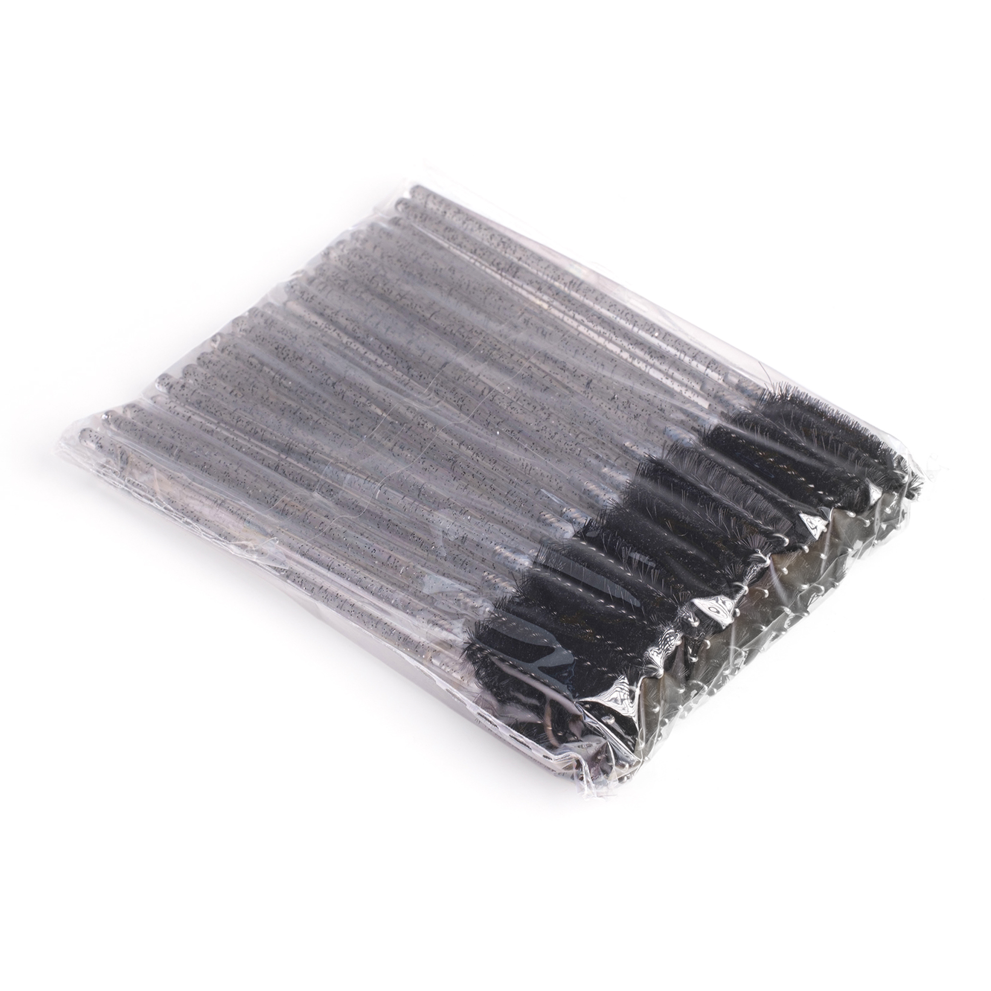Glitter nylon eyelash brushes (50 pcs) black