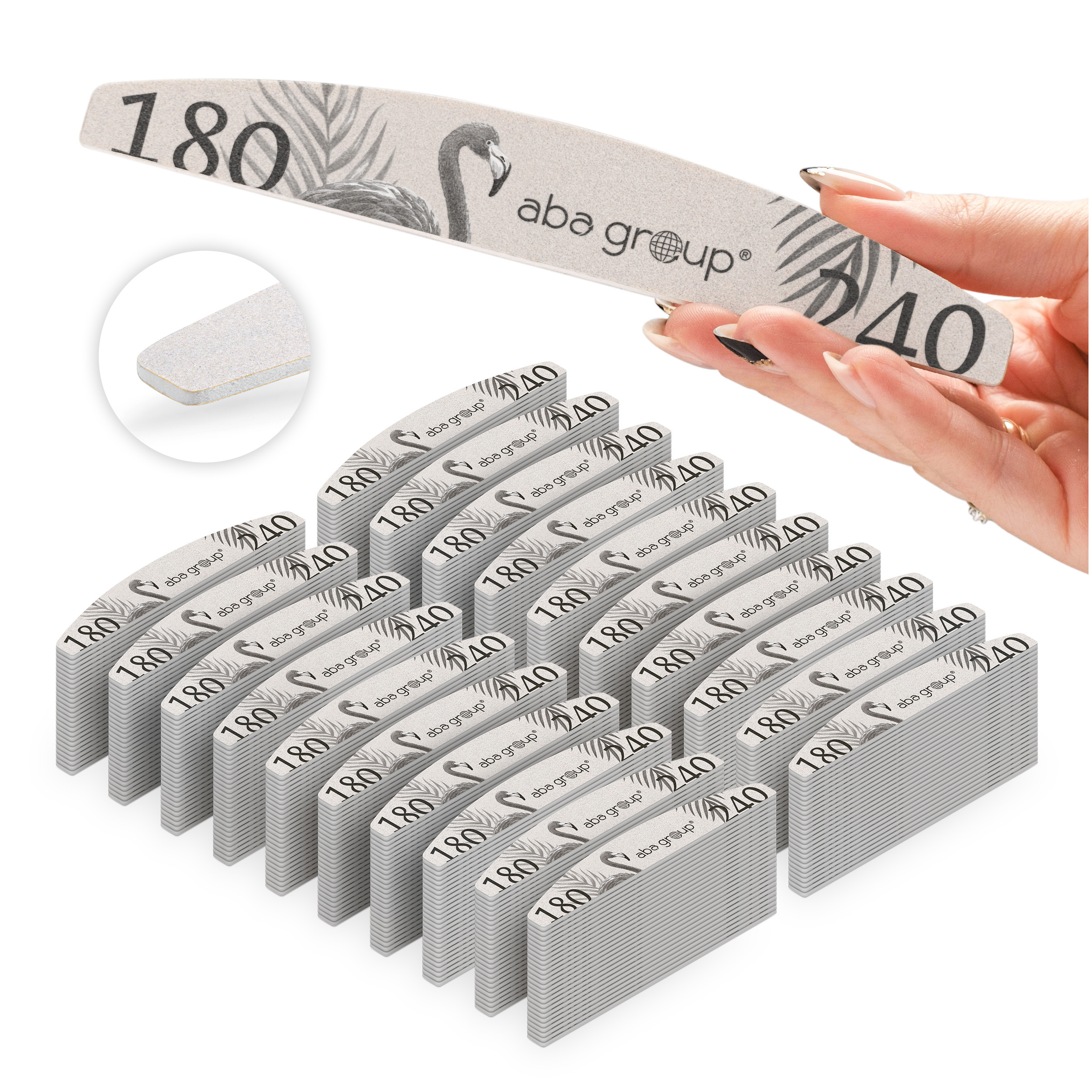 Nail file FLAMING Aba Group HALF MOON 180/240 SLIM 10 000 pcs