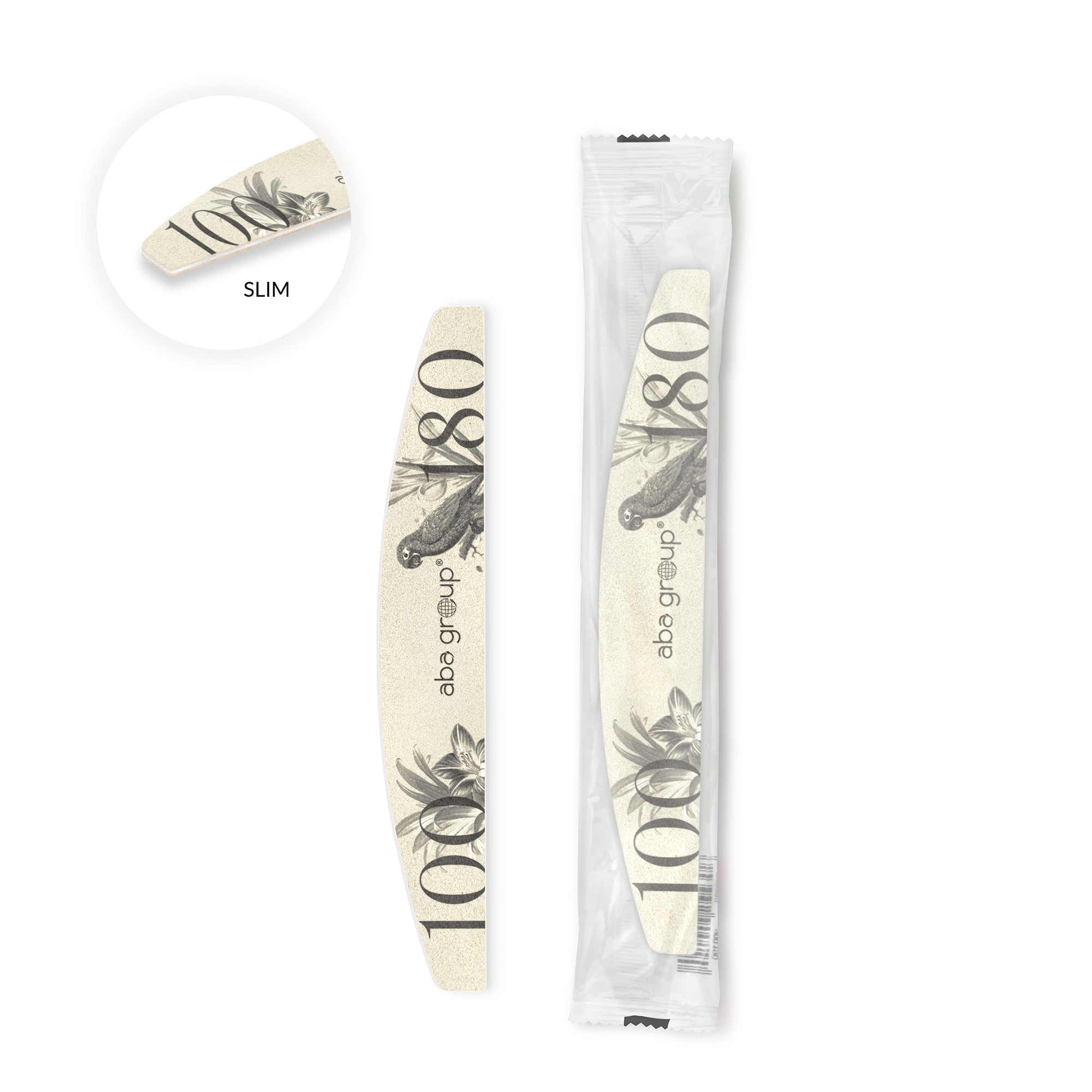 PACCHETTO SICURO Lima per unghie RETRO Aba Group MEZZA LUNA 100/180 SLIM