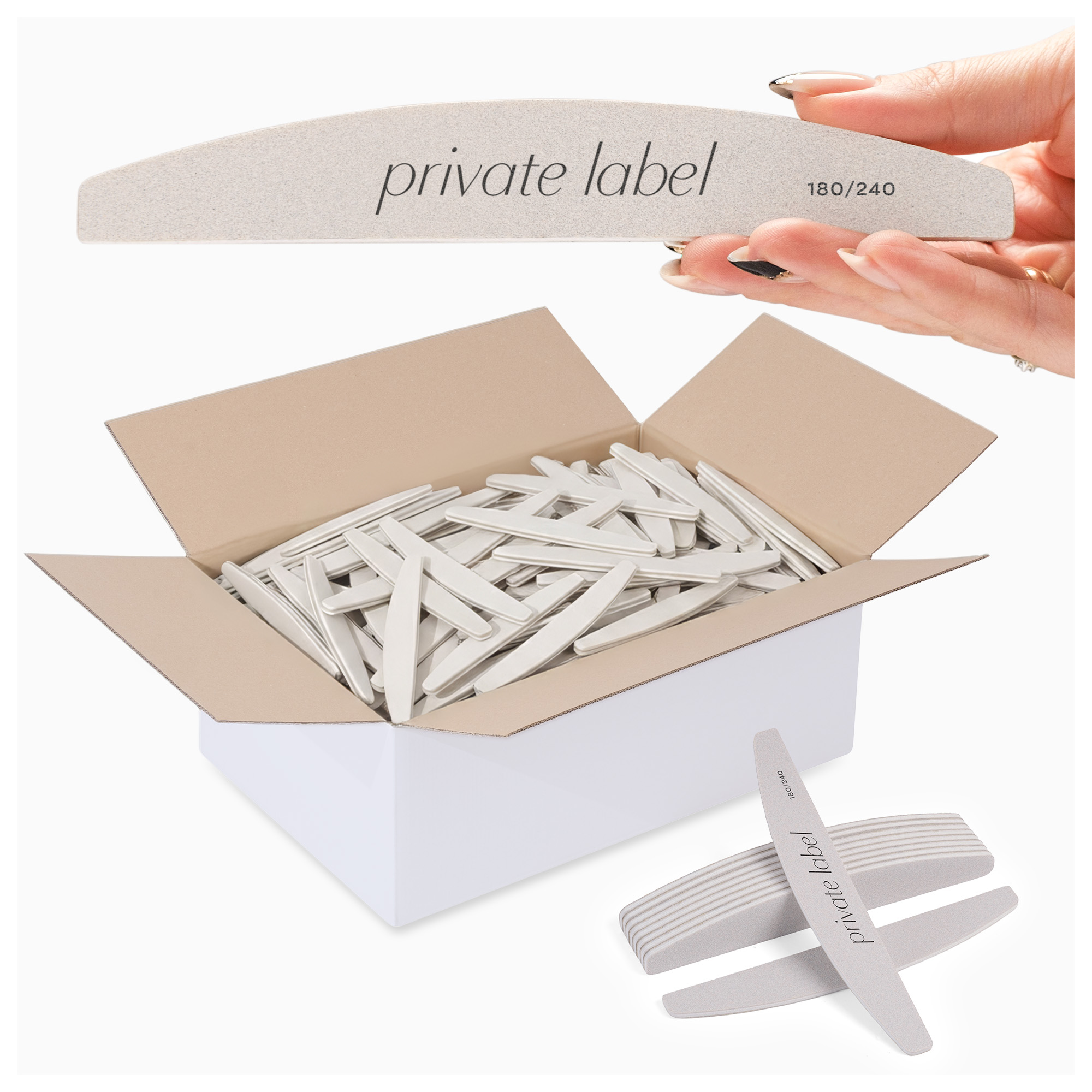 PRIVATE LABEL Lima per unghie FLAMING Aba Group MEZZA LUNA 180/240 STANDARD 10 000 pcs