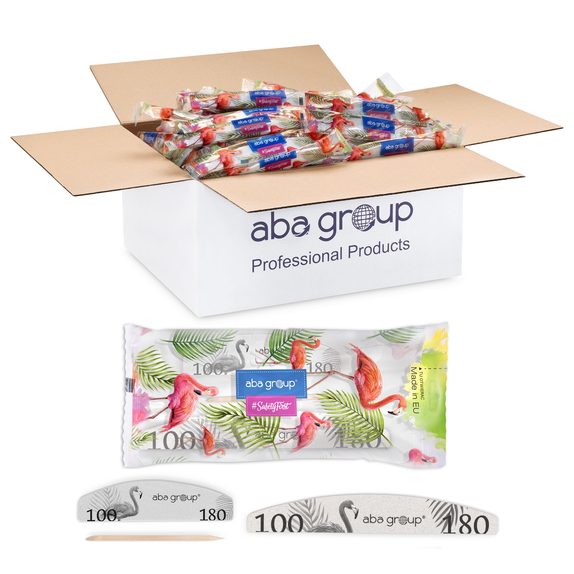 Aba Group BEZPEČNÝ BALENÝ SET 2 ALLYOUNEED - (pilník + mini polierač) 100/180, drevená tyčinka