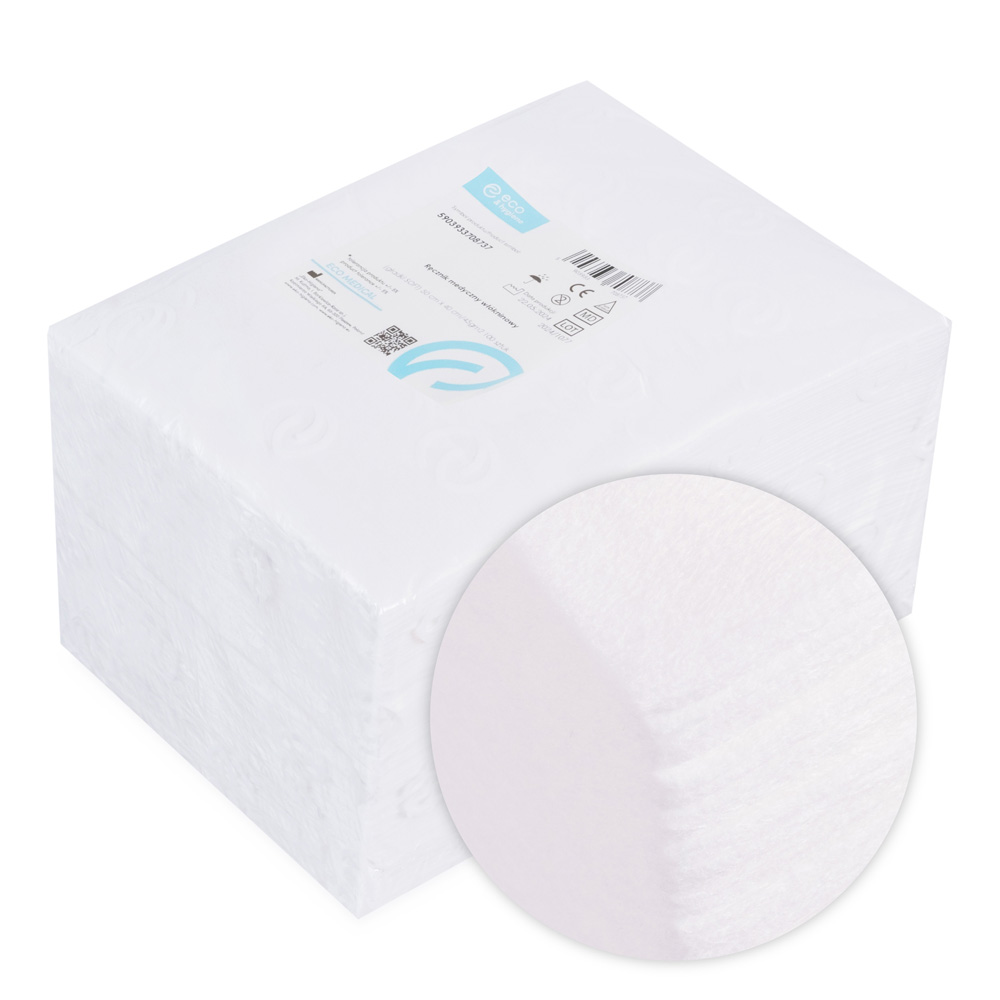 EKO-HIGIENA Lekársky netkaný uterák 50×40 cm / 45 g/m² Soft hladký (100 ks)
