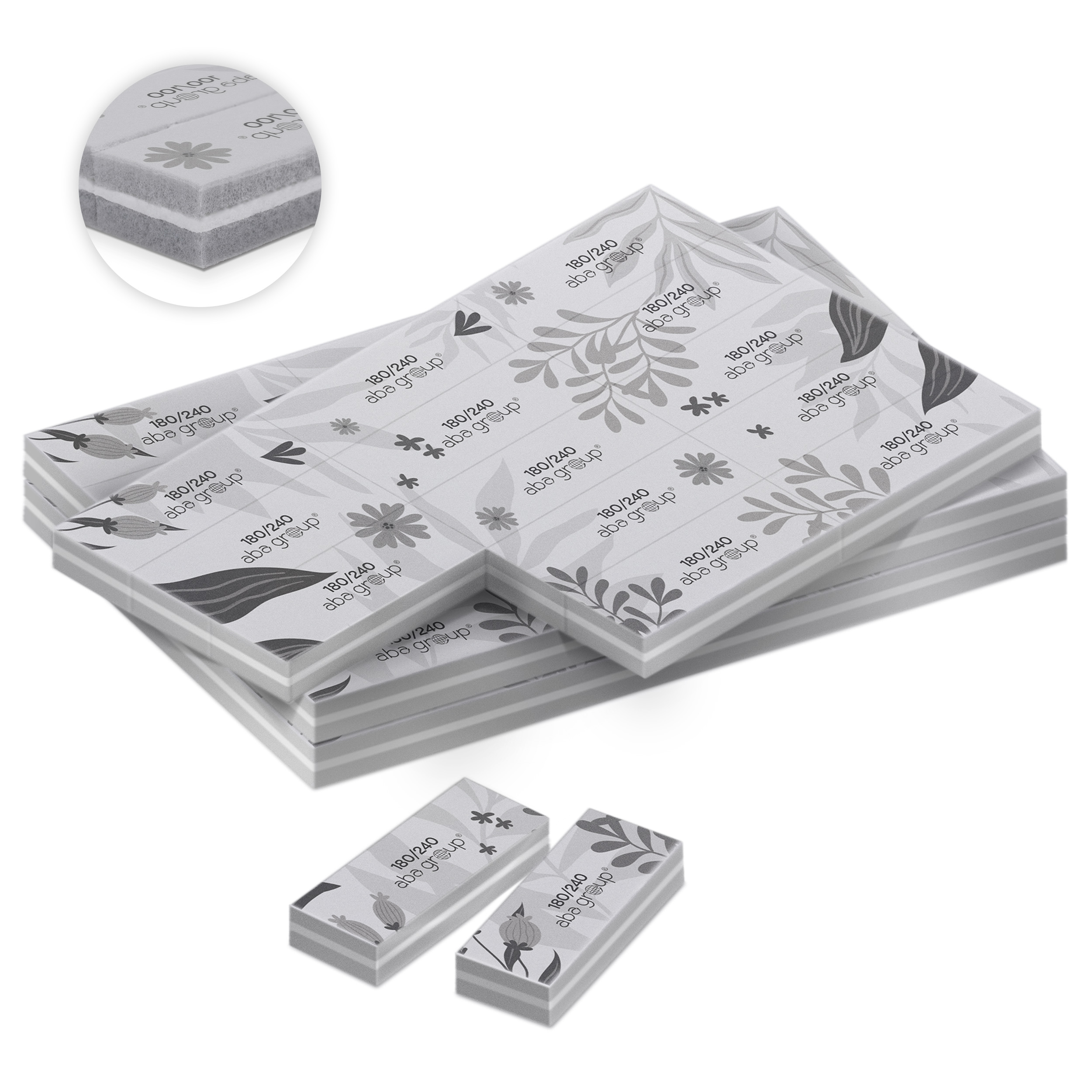 Aba Group Tear-off Buffer Flowers – Blok jednorazových polierok „Flowers“ 180/240, 45 ks