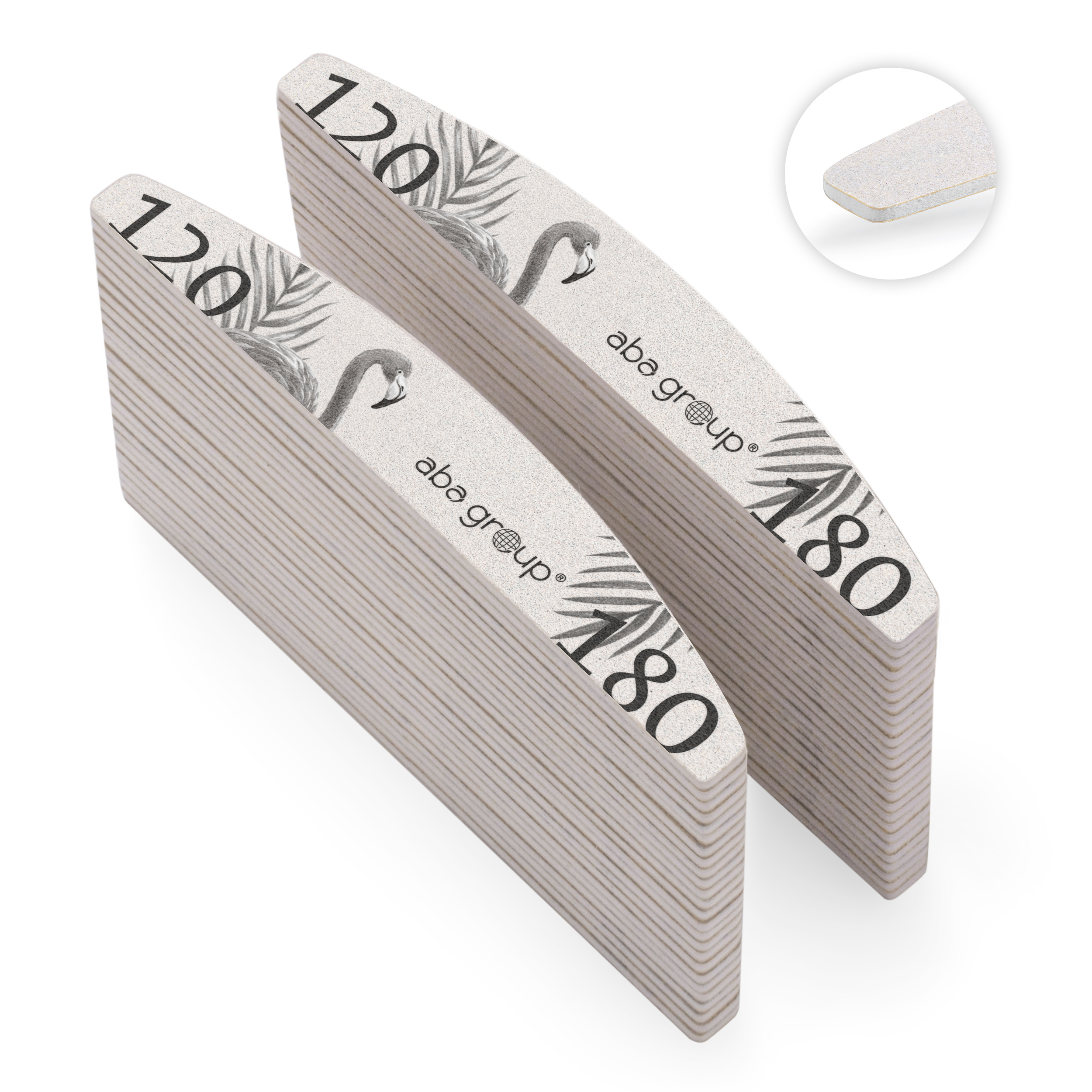 Aba Group Pilnik do paznokci PÓŁKSIĘŻYC 120/180 SLIM - FLAMING, 50 szt.